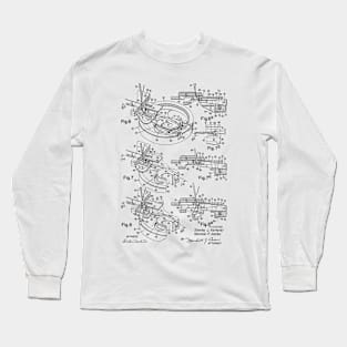 Chain Stitch for Lock Stitch Sewing Machine Vintage Patent Hand Drawing Long Sleeve T-Shirt